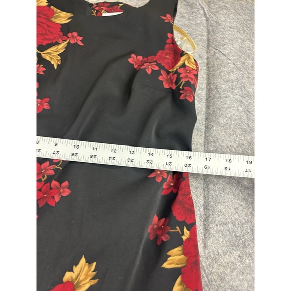 Vintage Studio I Women's 8 Black and Burgandy Floral Maxi Dress Lorelei Gilmore - Picture 3 of 9